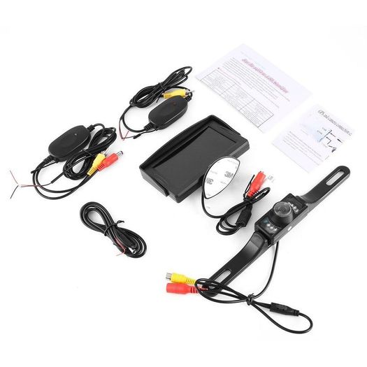 Car Backup Camera Rear View System Night Vision + Wireless 4.3" TFT LCD Monitor
