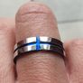 Band Ring with Cobalt Blue Inlay Image 8