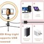 FREE EXPRESS SHIPPING  Dimmable Desk Makeup Ring Light 10" with Tripod Stand & Phone Holder for Live Streaming & YouTube Video,Photography, Shooting with 3 Light Modes & 10 Brightness Level Image 2