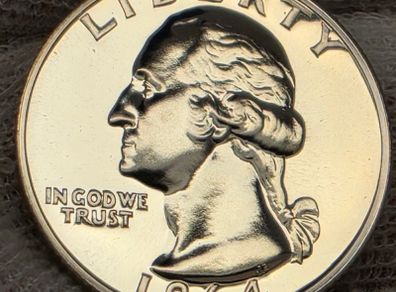 USA United States 1964 Silver Proof Washington Quarter Stunning Gem Proof Coin