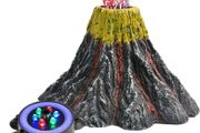 Aquarium Volcano Ornament Kit, Air Bubbler Decorations for Fish Tank, Aquarium Air Bubbler with LED Light (FREE POSTAGE)