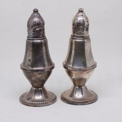 Pair of sterling silver salt pepper shakers