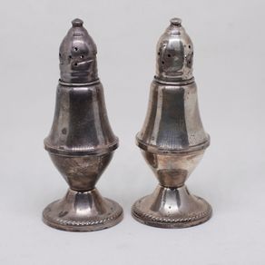 Pair of sterling silver salt pepper shakers
