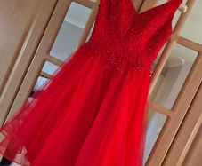 red confirmation dress