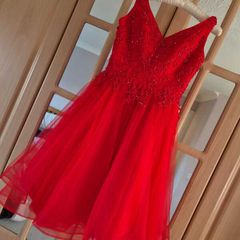 red confirmation dress
