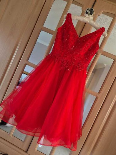 red confirmation dress