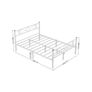 Double bed frame in metal White double bed frame, bed frame, metal bed frame, guest bed, for adults, children, easy installation, for small rooms, white Image 4
