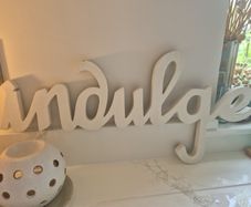 Wooden "indulge" Lettering