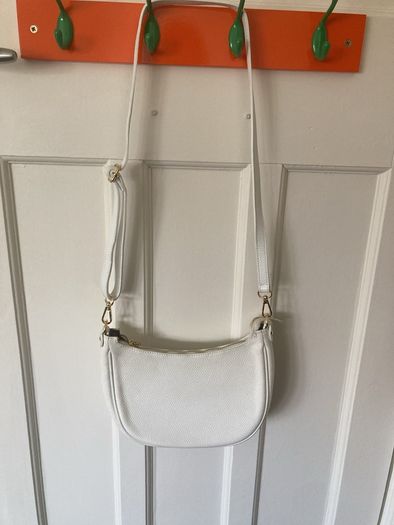 White Leather Shoulder/Crossbody Bag