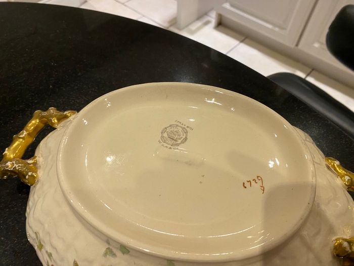 Antique 100 year old  WAA &  Co (adderely) two handled dish