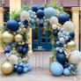 Royal Blue and Gold Balloon Arch Image 3