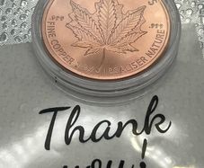 1avdp oz Fine 999 Copper Bullion Cannibas Round.(L)