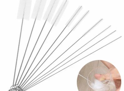 Nylon Straw Brush Cleaner Bottle Tube Pipe Small Long Cup Kitchen Bath Home Cleaning 10Pcs Set
