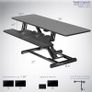 91cm Electric Motor Desk Converter Height Adjustable Riser Sit to Stand Dual Monitor and Laptop Workstation with Wide Keyboard Tray Black DESK-VE36B Image 3