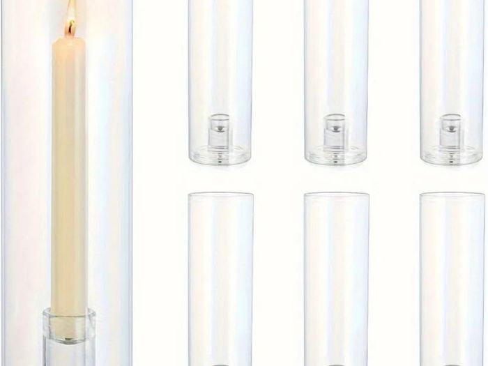 Glass Hurricane Candle Holders Set of 6