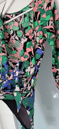 ZARA floral double tie-front bodysuit Sz S (Fit 8UK) - Bnwot - Rrp 24.99