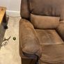 Reclining Arm chair real suede leather, manual recliner Image 5
