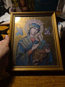 Rare Find Vintage Framed Picture Our Lady of Perpetual Help