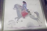 a water colour picture of a native american