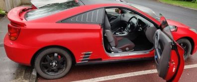 Toyota Celica 2000-2005 Simulated Window Matte Black 3D JDM Sport decal kit.