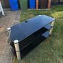 Black Glass TV Stand / TV Unit Image 2