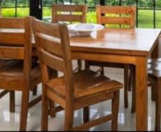 solid Oak dining table with 8 chairs