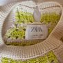 Girls stunning crochet knit tank top Zara lime cream 11 12 Image 3