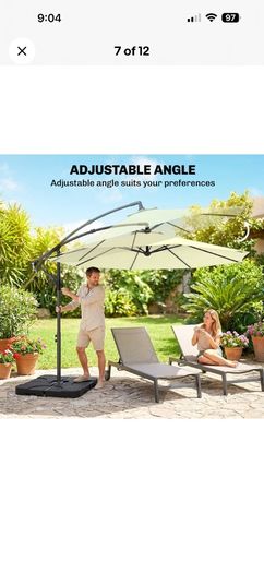 Large parasol with base