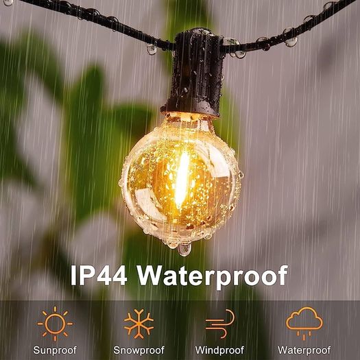 MASSIVE SALE Outdoor String Lights Mains Powered - 100FT/30M G40 Garden Festoon Lights with 55+3 Shatterproof LED Bulbs Waterproof for Outside Patio Gazebo Pergola