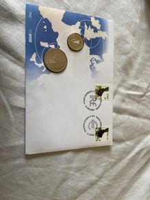 Rare An Post Dual Currency Cover: Final Irish 1 pound Millennium & First 1 Euro Coin Set