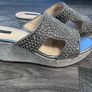 silver womens Wedges sandals Image 2