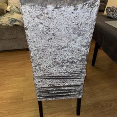 Grey chair cover crushed velvet 10 euro each or 6 for 50 euro