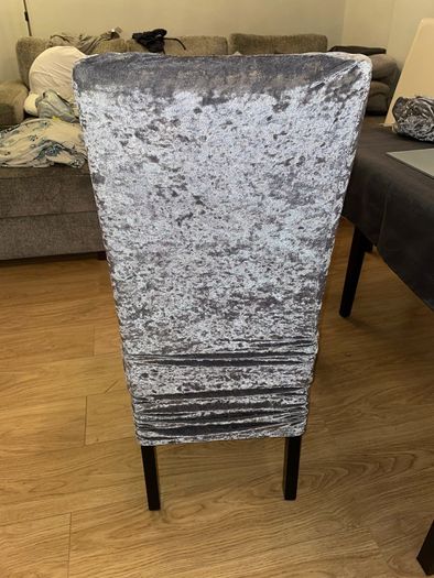 Grey chair cover crushed velvet 10 euro each or 6 for 50 euro