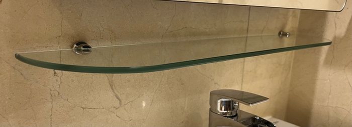 Bathroom glass shelf
