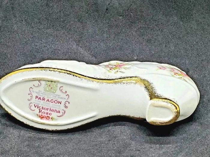 Vintage Paragon "Victoriana Rose"  Pair Miniature Shoes