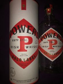 Powers whiskey gold label empty bottle and box