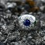 Vintage Ladies or Gents 1960s Sapphire & Diamond Ring Image 5