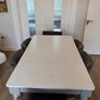 Marble top Dining Table w/ 6 grey velvet chairs Image 4