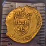 1519 Hammered Gold Ecu, Francis 1st of France. 'Gold Ecu with sun'. 3 grams of medieval gold! Image 2