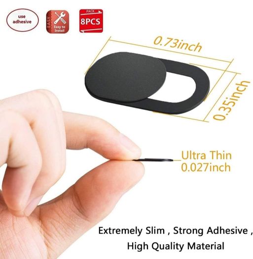 [3 Pack Webcam Cover Slider for Privacy, 0.027in Ultra Thin Design Web Camera Cover Slide for Laptop, Desktop, PC, Tablet, Smartphone and More - (Black)