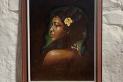 Vintage Australian portrait on velvet.