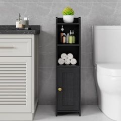 Small Bathroom Floor Cabinet, Freestanding Bathroom Organizer for Small Spaces