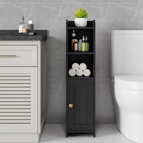 Small Bathroom Floor Cabinet, Freestanding Bathroom Organizer for Small Spaces