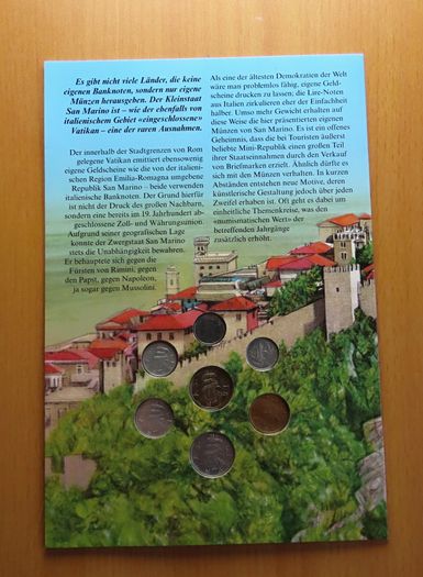 San Marino vintage original coins set