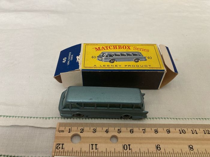 Matchbox 40b. Leyland long distance tiger coach. Mint in box. 1961.