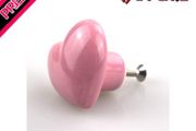 10PCS Heart-Shaped Drawer Pulls Ceramic Knobs for Cabinet, Kids Room Drawer, Dresser Drawer, with Screw (FREE SHIPPING)