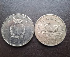 2 coins from Malta (1972-1995)
