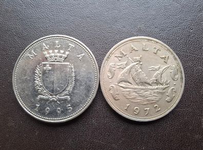 2 coins from Malta (1972-1995)