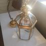 Brass & Glass Hanging Lantern Ceiling Light Image 2