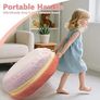 Macaron Shaped Bean Bag Chair Cushion with Filling Included, Footstool for Kids Teens Adults, Plush Sherpa Pouf Ottoman Image 3